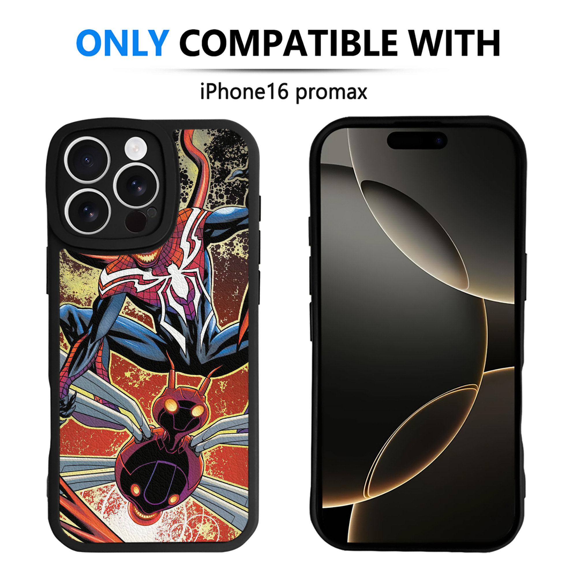 （画像用） Spider Man スパイダーマン 【iPhone 16シリーズ対応】シリコンスマホケース（レザー調） 材質：シリコン
